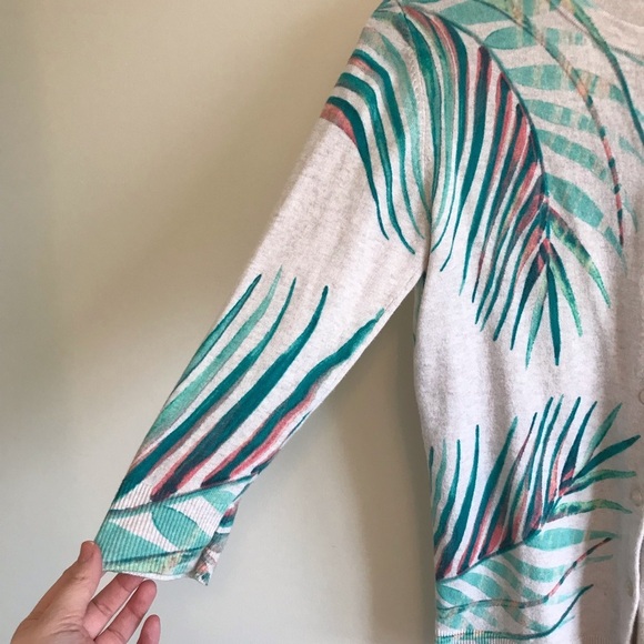 Merona | Palm Print Leaf Cardigan - Picture 3 of 6